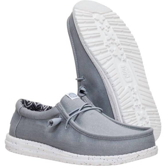NEW HEY DUDE men\'s wally stretch slip on shoes in light grey main image 2